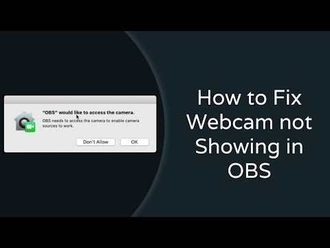 Video How to Fix Webcam not Showing in OBS (Mac OS | MacOS |... - youtube
