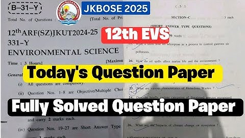 JKBOSE 12th EVS Today
