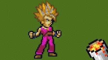 How to draw Pixel Art Gohan Dragon Ball in Minecraft?