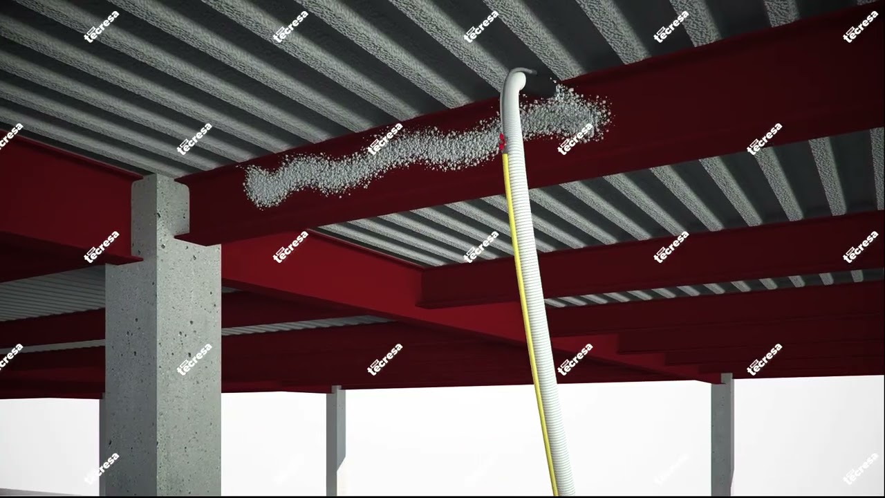 Mortier Tecwool® F. Protection des éléments mixtes en béton tôle d'acier profilée