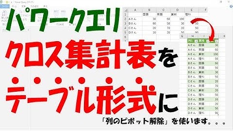 【Excelパワークエリ】クロス集計表をテーブル形式に変換【列のピボット解除を使う】