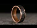 Making a ring with concrete, rose gold, and wood