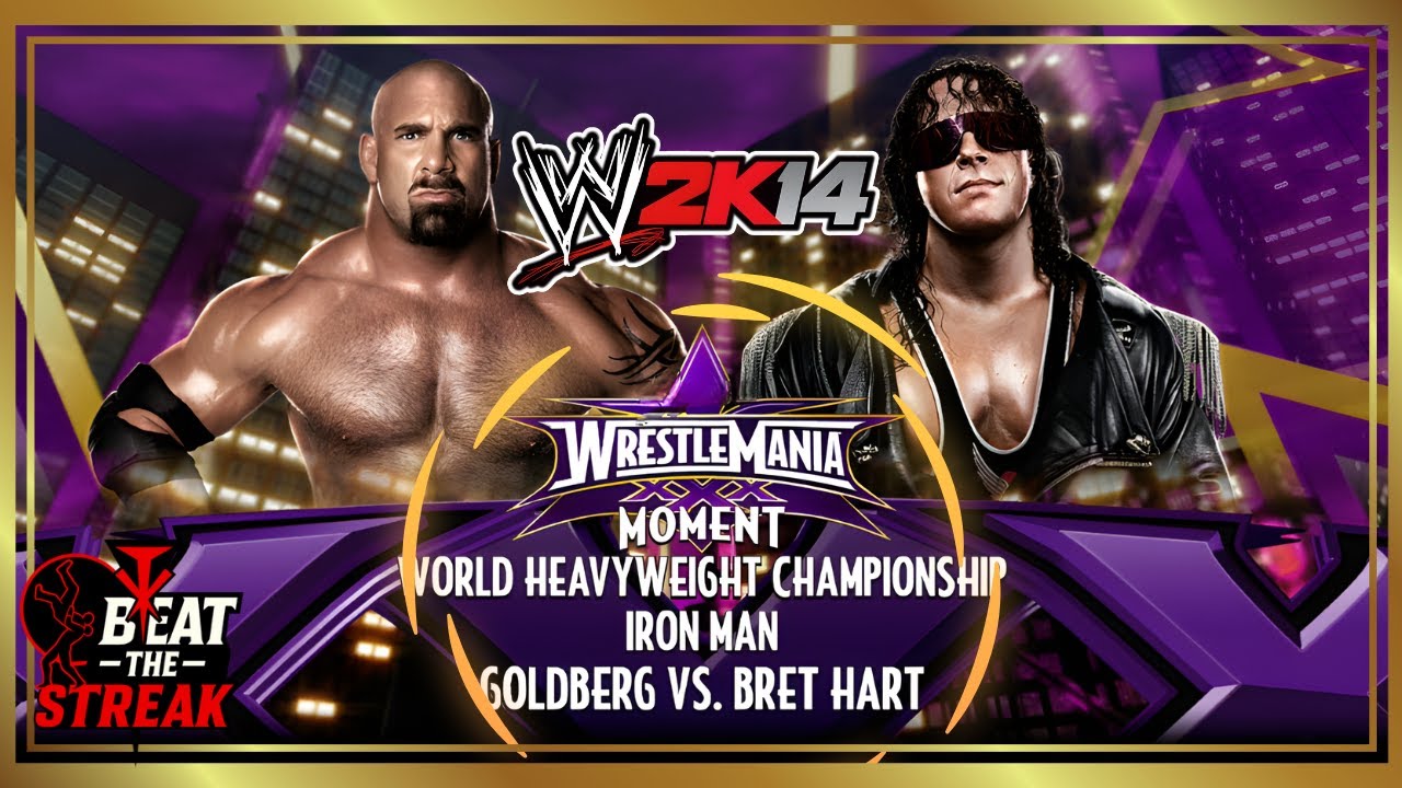 💥WWE 2K14💥 Iron Man Match | Bret Hart Vs Goldberg for the Heavyweight Championship