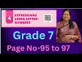 Class 7- Chapter 4- Expressions using letter numbers- Ganitha Prakash- New NCERT Textbook 