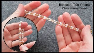 Beautiful pearl butterfly bracelet making. Beads jewelry tutorial. How to make beaded bracelets.