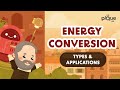 Energy conversion types  applications  primary school science animation