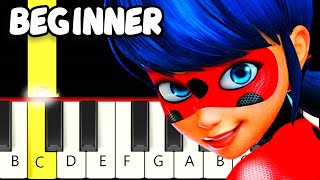 Miraculous Ladybug - Theme - Fast and Slow (Easy) Piano Tutorial - Beginner