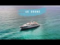 Yacht in the sea with a drone. 4K