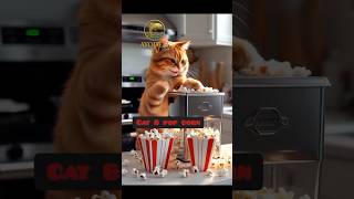 Cat Celebrate It Birthday With Popcorn