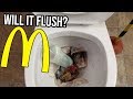 10 min of flushing McDonalds down the toilet - Will it Flush? COMPILATION