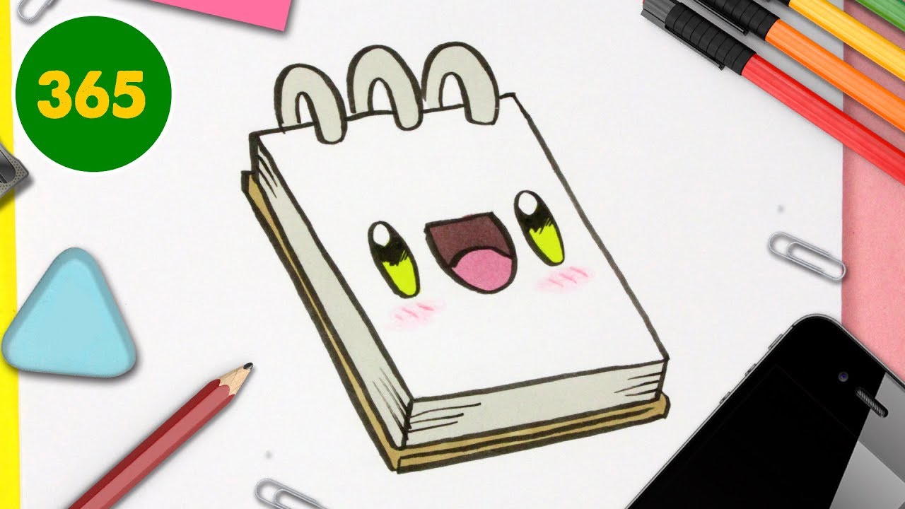 COMMENT DESSINER CAHIER KAWAII ÉTAPE PAR ÉTAPE – Dessins kawaii