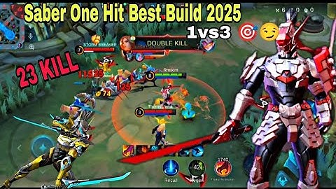 SAVAGE + 23 Kills!! Powerful Jungler Saber WipeOut The Enemies!! - Build Top 1 Global Saber ~ MLBB