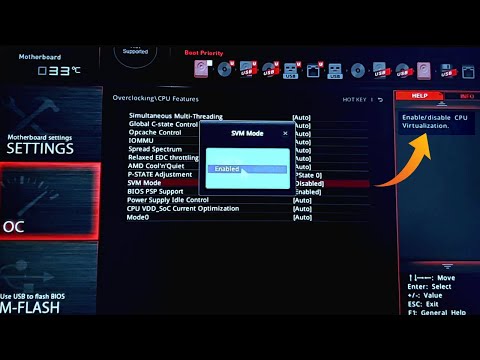 How to enable Virtualization (SVM) on MSI motherboard with AMD processor