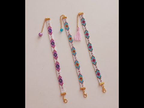 DIY-TAKI TASARIM ELDE DOKUMA TEKNİĞİ İLE BİLEKLİK YAPIMI/JEWELRY DESIGN WOVEN BRACELET