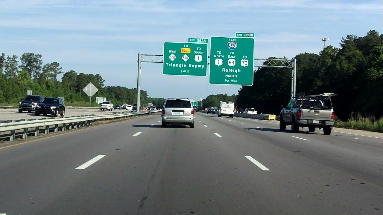 Interstate 40 - North Carolina (Exits 293 to 283) westbound - YouTube