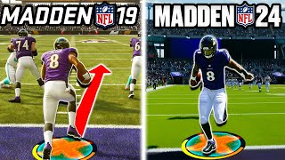 Scrambling for a 99 Yard Touchdown with LAMAR JACKSON on Every Madden (2019-2024)
