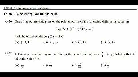#Gate TF question paper 2019 #Textile Engineering and Fibre Science