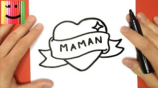 COMMENT DESSINER UN COEUR AVEC UN RUBAN "MAMAN" - TUTO DESSIN - YouTube