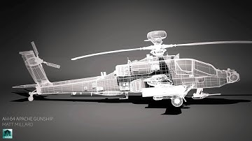 AH-64 Apache Gunship 3D Model Turntable