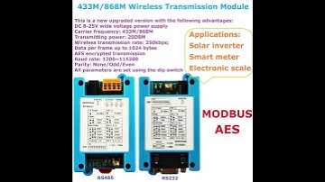 RT4RA01 433M 868M VHF/UHF Radio Modem RS485 RS232 Wireless Transceiver 1024 Byte Data Transmission