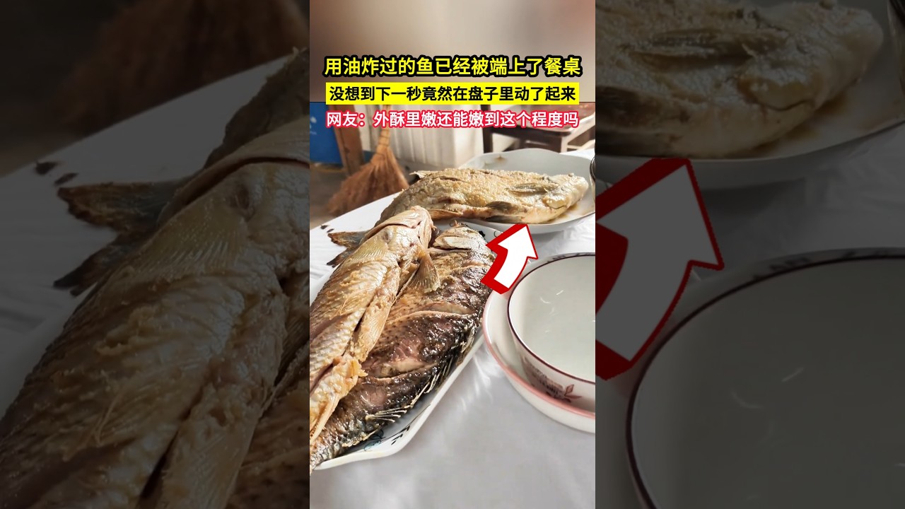 用油炸過的魚已經被端上了餐桌，沒想到下一秒竟然在盤子裡動了起來！#shorts