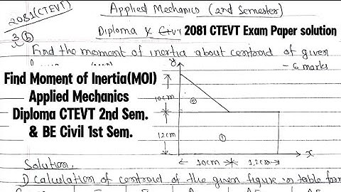 Determine Moment of Inertia MOI Applied Mechanics Diploma 2nd Sem. & BE 1st Sem #appliedmechanics
