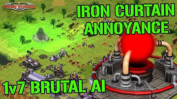 Almost defeated - 1v7 BRUTAL AI + SUPERS ( Command & Conquer - Yuri