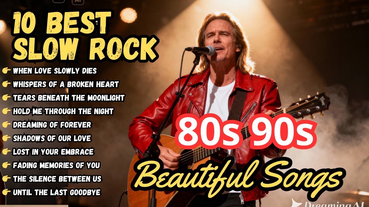 🌹 Top 10 Slow Rock Ballads 80s 90s–Sad & Beautiful Love Songs for Working, Chilling & Midnight 💕