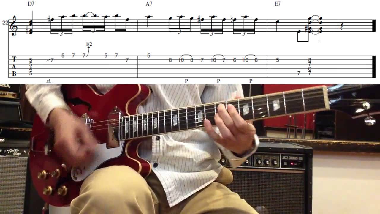 Tab譜】ギターレッスン Aブルースソロギター(A blues solo guitar