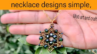 Necklace design simple/simple necklace design with beads/Moti art and craft