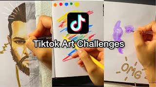 Tiktok I جربت تحديات الرسم من تيك توك 😳🤭! سهلة ولا صعبة ؟