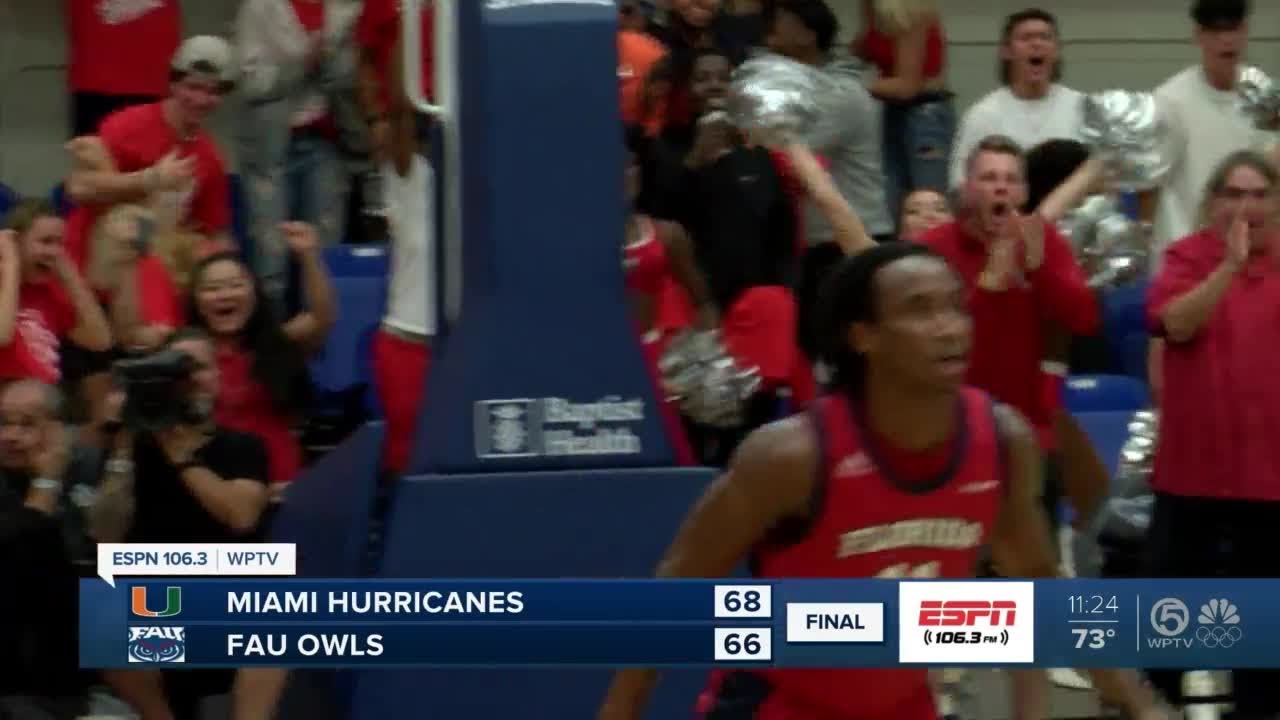 Miami Hurricanes edge FAU Owls - WPTV News - FL Palm Beaches and Treasure Coast