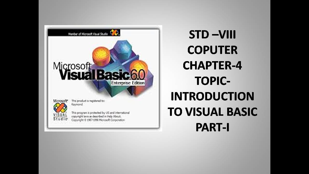 STD VIII COMPUTER CHAPTER 4 - INTRODUCTION TO VISUAL BASIC-PART-1 - YouTube