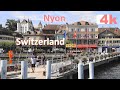 SWITZERLAND - Suiza - NYON - Yvoire - France - Walking Tour beautiful villages -hermosos pueblos -4k