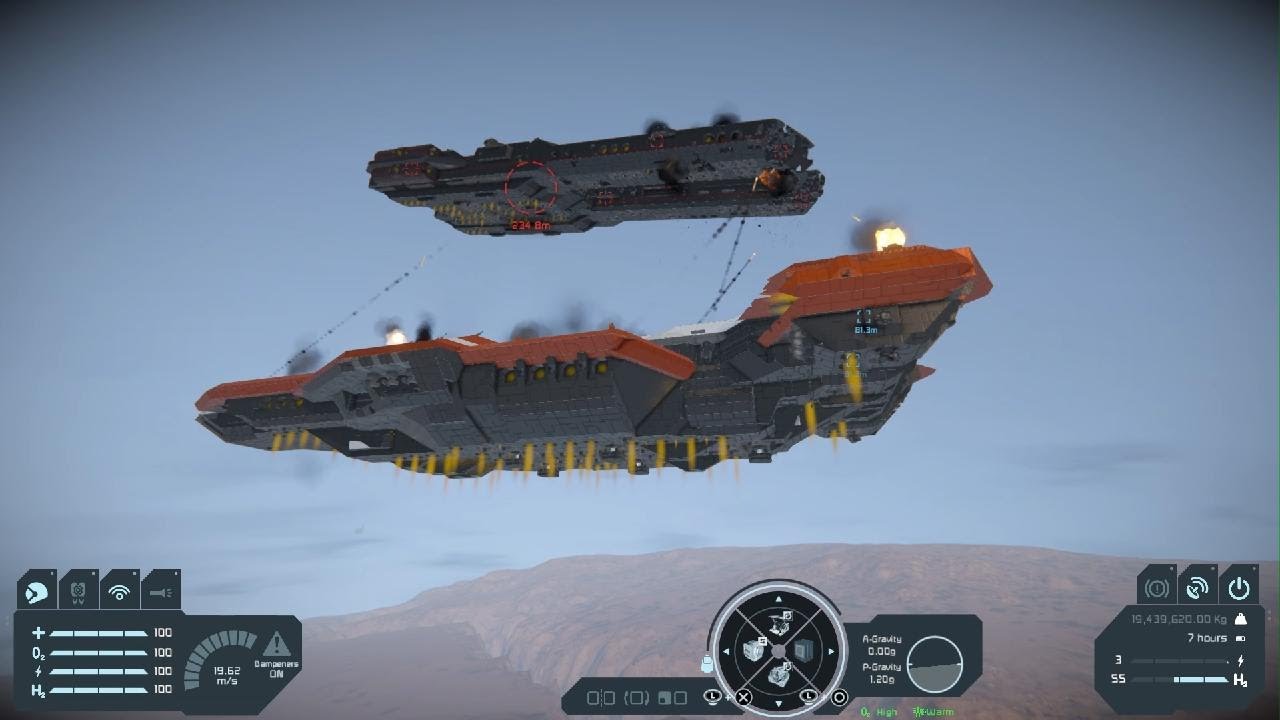 Space Engineers Capital Ship Battle 2 but the AI is stupid - YouTube