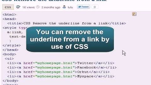 CSS Tutorial :css remove underline