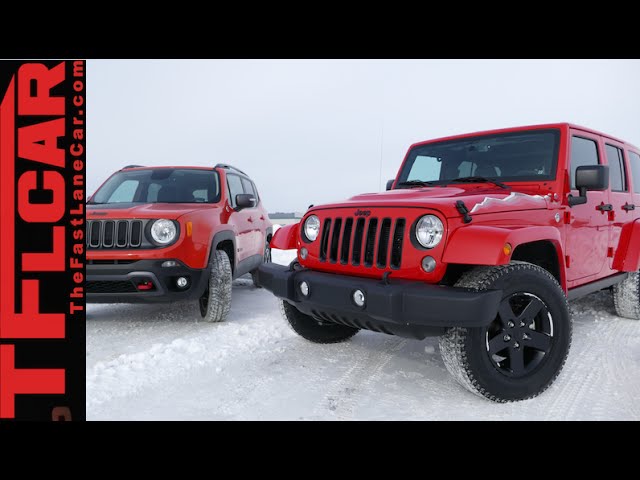 2015 Jeep Renegade Trailhawk vs Wrangler Off-Road Snowy Mashup Review -  YouTube