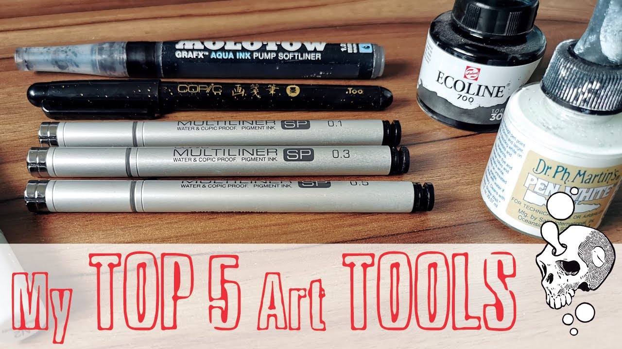 My TOP 5 Art TOOLS - for traditional inking. - YouTube