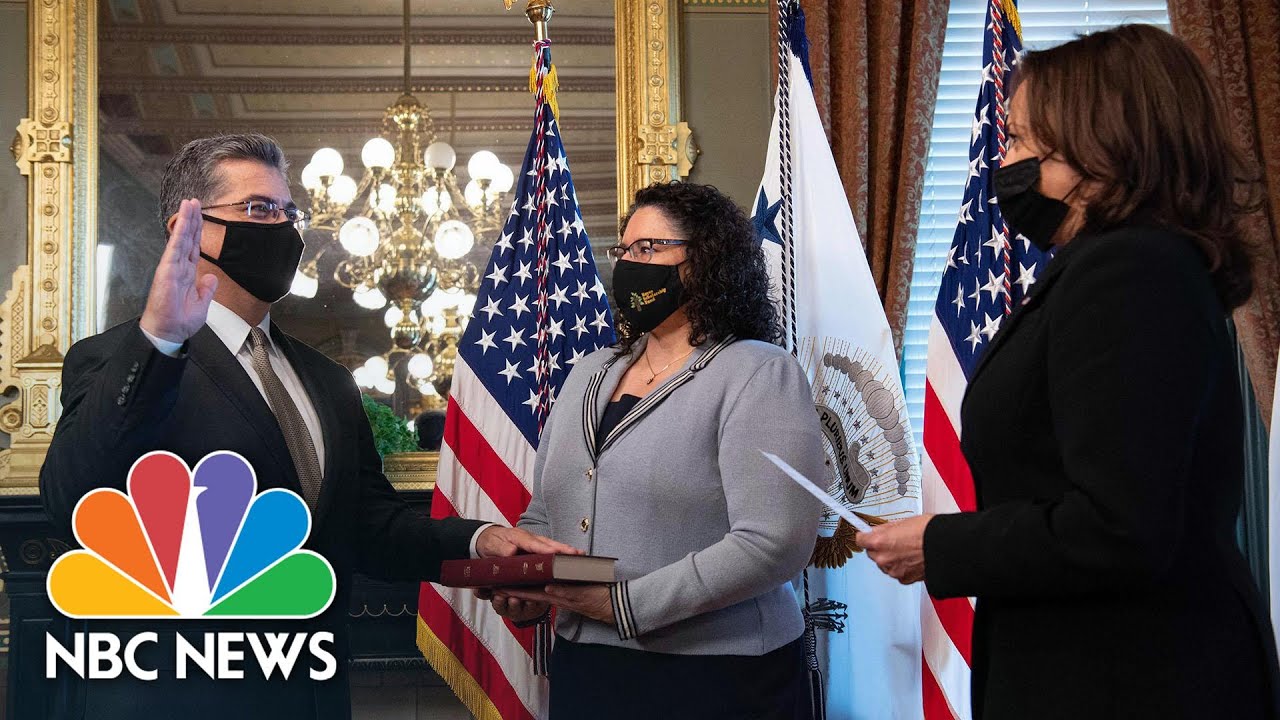 Harris Swears In Xavier Becerra As Health And Human Services Secretary | NBC News NOW