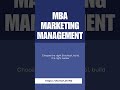 MBA Marketing Management