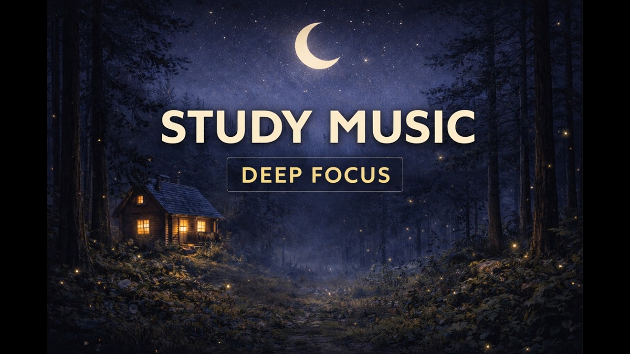 Study Music for Deep Focus | Calm Night Piano & Forest Ambience (2 Hours) - Quiet Growth at Midnight
