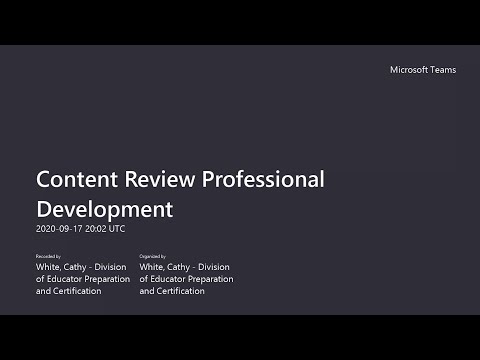 Content Reviewers Update - 9/17/2020