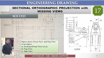 Engineering Drawing | Sectional Orthographic Projection Problem 17 | Learn with Nikhil