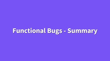 Functional Bugs - Summary