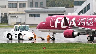 FDA 雨の飛行機 ★ 信州まつもと空港 FDA 雨の飛行機 ★ 信州まつもと空港
