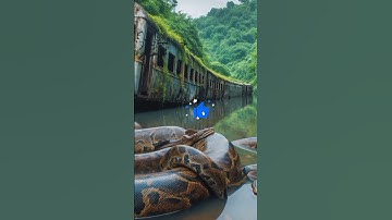 nature exploration trip finds abandoned trains and pythons#shortvideo #animation