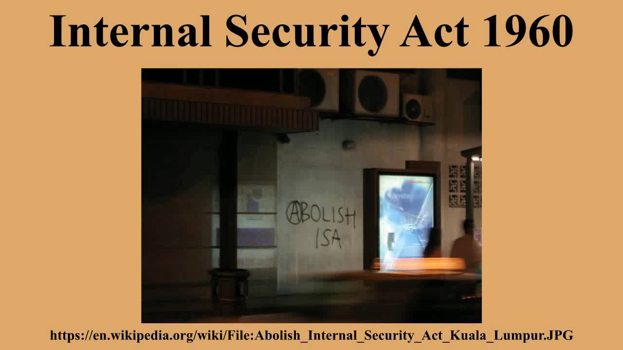 Internal Security Act 1960 Youtube