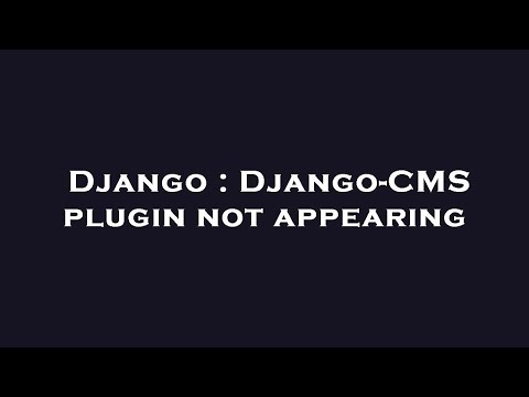 Django : Django-CMS