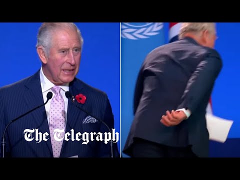 Prince Charles trips as he walks onto stage for Cop26 speech