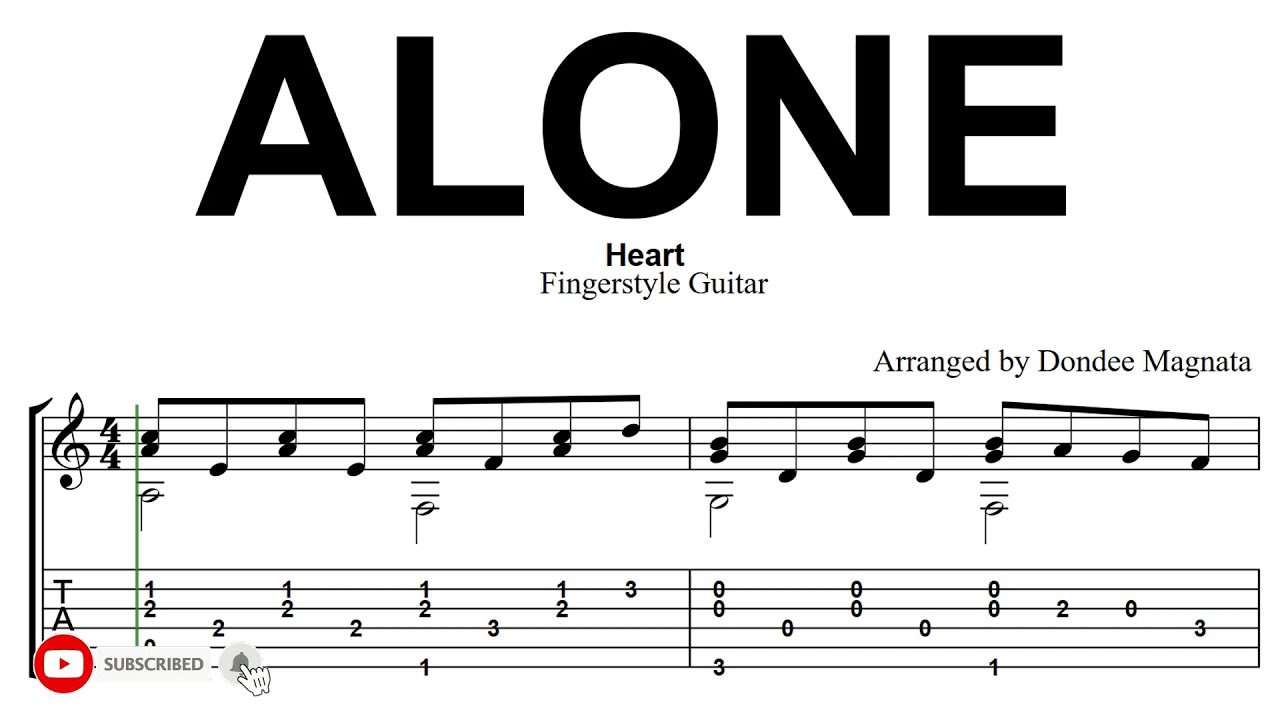 Heart - Alone (Guitar Fingerstyle Arrangement) Sheet music for Guitar  (Solo)